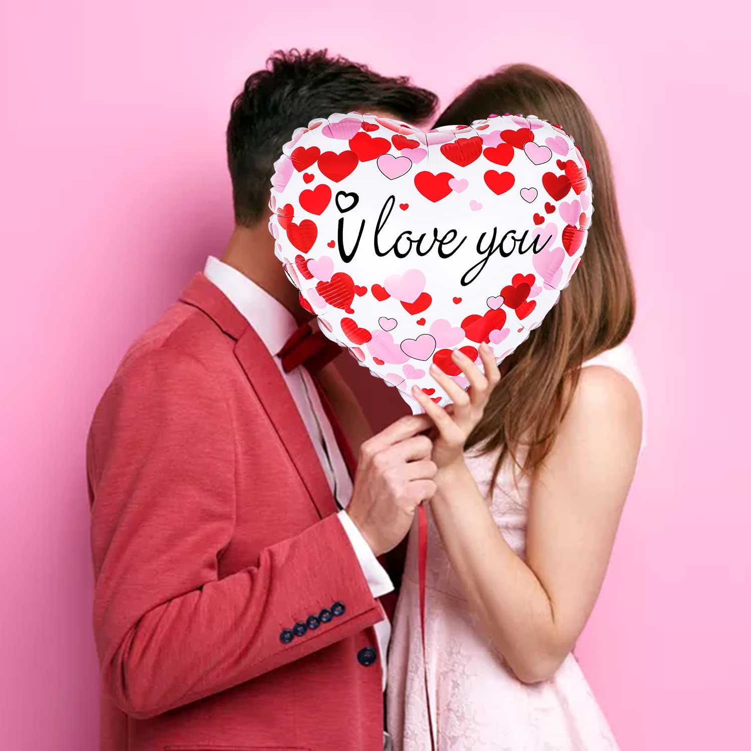 Día de San Valentín pétalos de rosa amor te amo tire bandera abrazo oso 18 pulgadas en forma de corazón traje de globo de aluminio