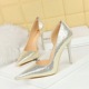 6283-1 Fashion High Heels Women's Shoes Thin Heels Super High Heels Shallow Notched Pointed Side Hollow Banquet Single Shoes High Heels