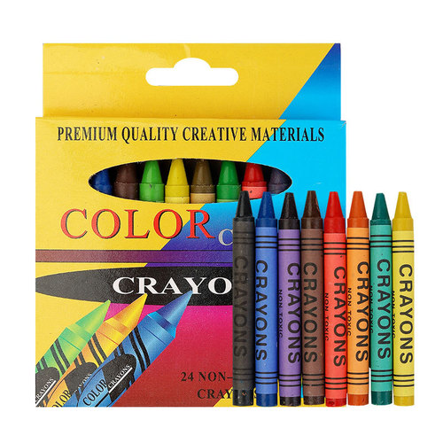 儿童蜡笔6色12色24色套装填色彩绘油画棒小学生儿童绘画课彩色画