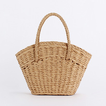 一件代发新款森系ins单肩纸绳编织包简约日常百搭沙滩度假女士包