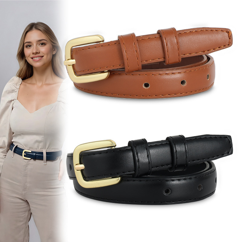2026 Trendy Minimalist Pin Buckle Thin Belt for Women, Versatile and Stylish Coat Accessory Belt Wholesale