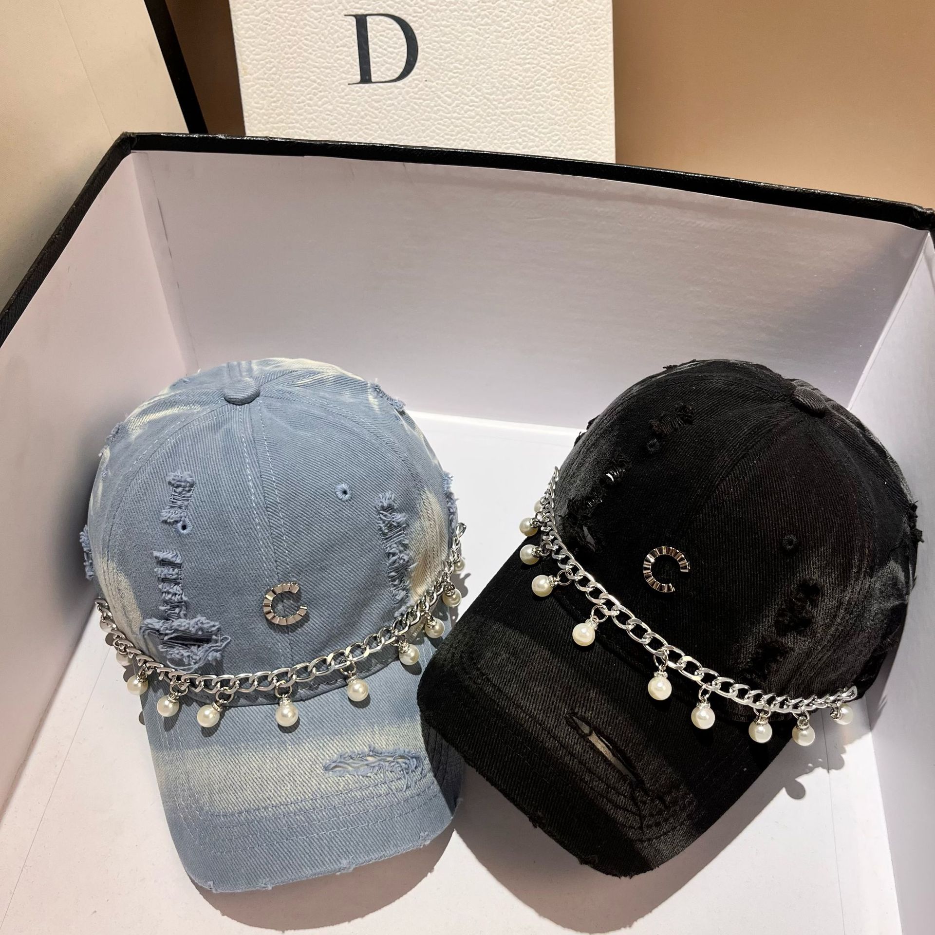 Κορεατική έκδοση σε μικρό άρωμα με γράμμα C, μαργαριτάρι, βουρτσισμένο βαμβάκι, μπέιζμπολ, φθινόπωρο, νέο στυλ, εξατομικευμένο_voghion.com