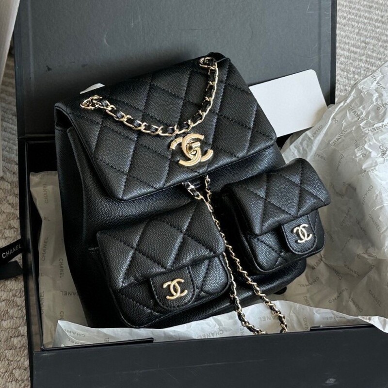 DIY Caviar Frog Backpack Rhombus Chain Bag Women's Backpack Simple Casual European and American Retro Portable DIY Caviar Frog Backpack Rhombus Chain Bag Women's Backpack Simple Casual European and American Retro Portable