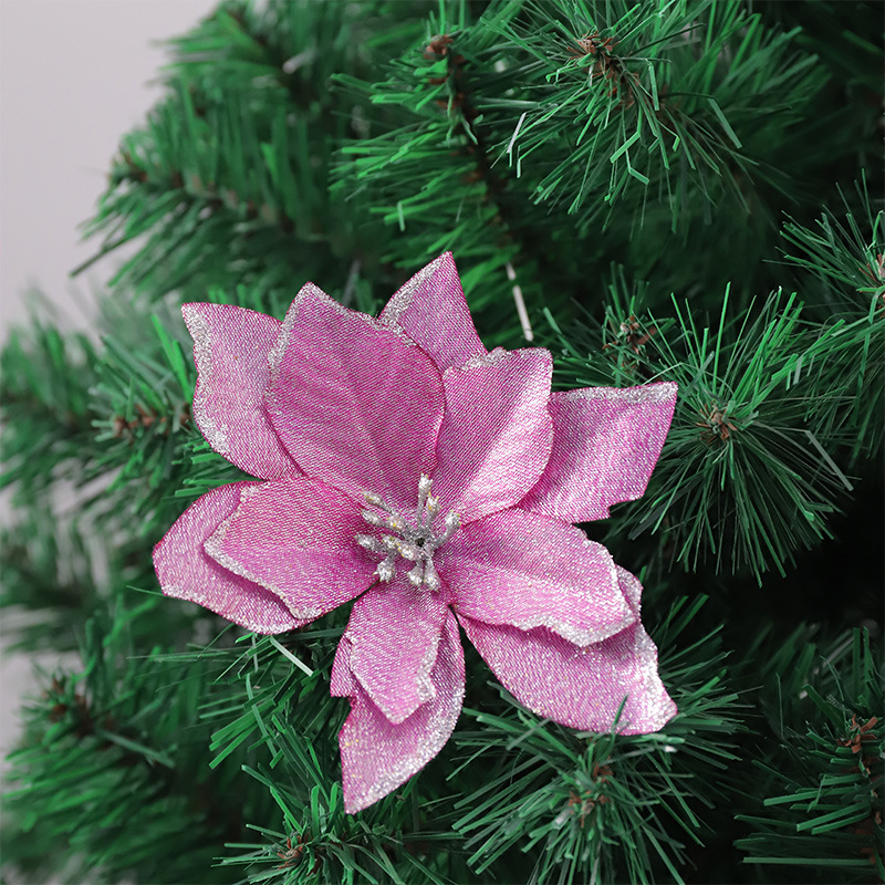 Explosión transfronteriza Flor artificial de Navidad Suministros de decoración de flores de Navidad Flor artificial Decoración de árbol de Navidad Flor 13cm