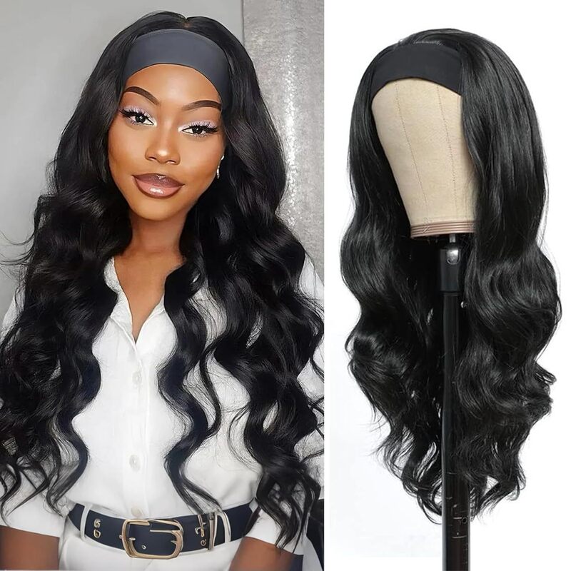Amazon Best-Selling Wig African Women's Black Mixed Color Big Wavy Long Curly Hair Headband Manufacturer Ready Stock