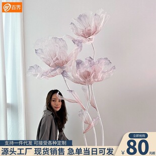 新款店铺橱窗摆放道具 丝网花室内商场美陈开业活动装饰场景布置-阿里巴巴