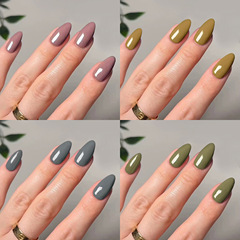 經典純色亮面穿戴甲美甲批發美甲片成品可拆卸甲片穿戴式指甲片