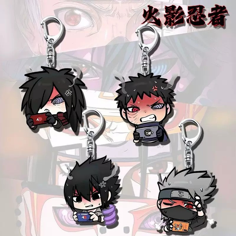 New Naruto acrylic keychain with Sasuke and other anime characters, 2D keychain accessory New Naruto acrylic keychain with Sasuke and other anime characters, 2D keychain accessory