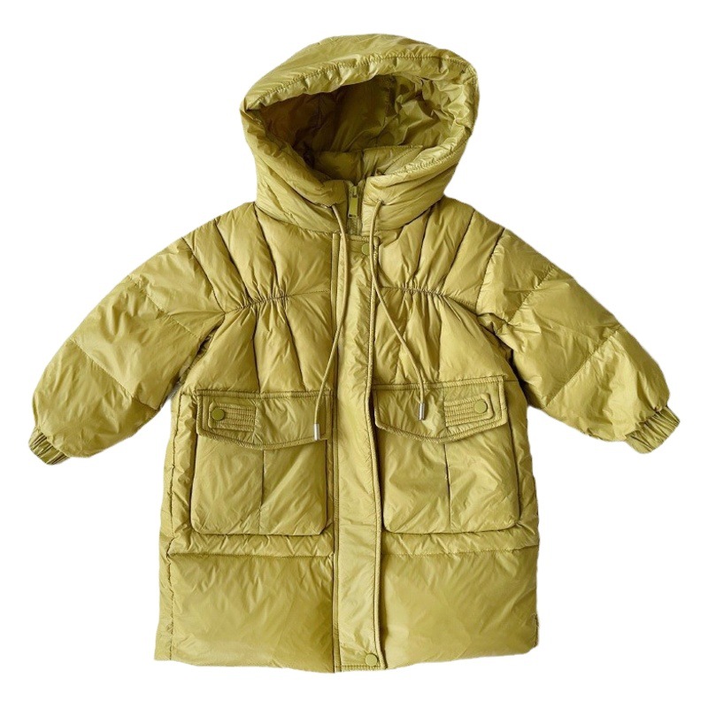 Nueva chaqueta de plumón de pato blanco de longitud media para niños, gruesa, de otoño e invierno, informal, al por mayor.