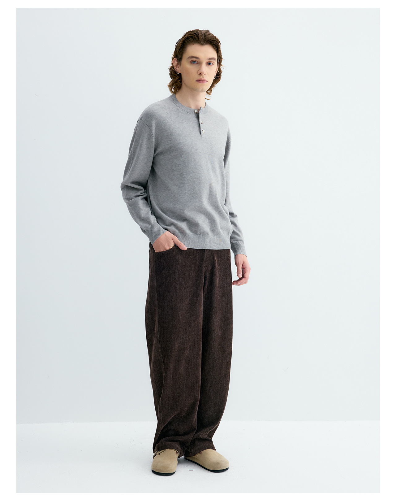 UNF 250g Henley Knit Sweater