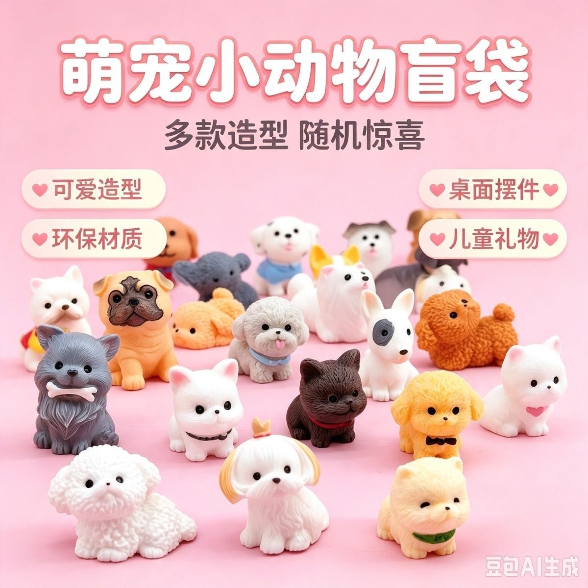 Realistic 3D Cute Puppy Figurine, Eco-friendly Resin Speculative Ornament, Decoration for Students and Children, Reward Gift, Blind Bag, Unpacking