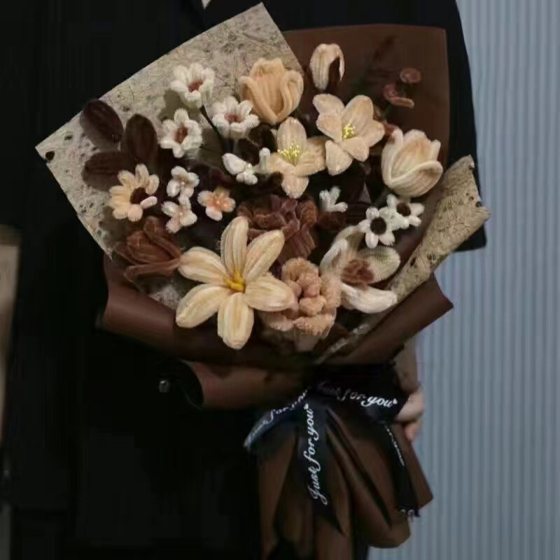 扭扭棒花束玫瑰花手工编织diy材料包送闺蜜女友百合花情人节礼物|undefined
