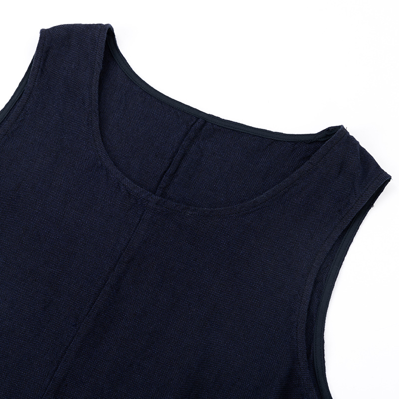 Sumachi 24 verano retro perezoso suelto chaleco de lino puro para mujer chaleco sin mangas de todo fósforo literario image 5