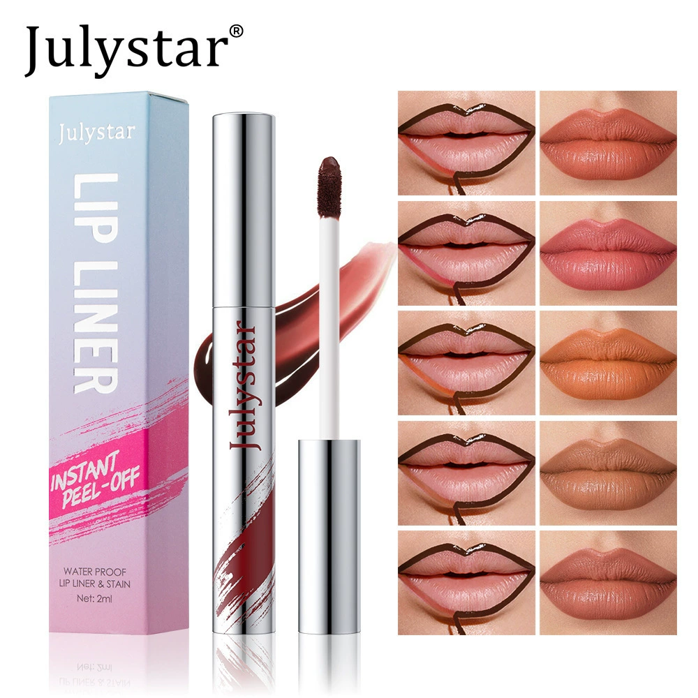 Julystar съёмный матовый карандаш для губ, праймер для макияжа, 5 цветов, без растекания