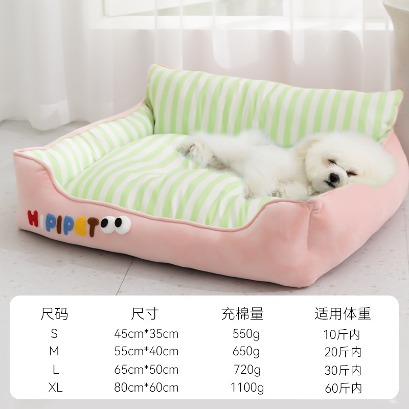 Primavera y verano perros coreanos rayas ojos grandes respaldo perros perros