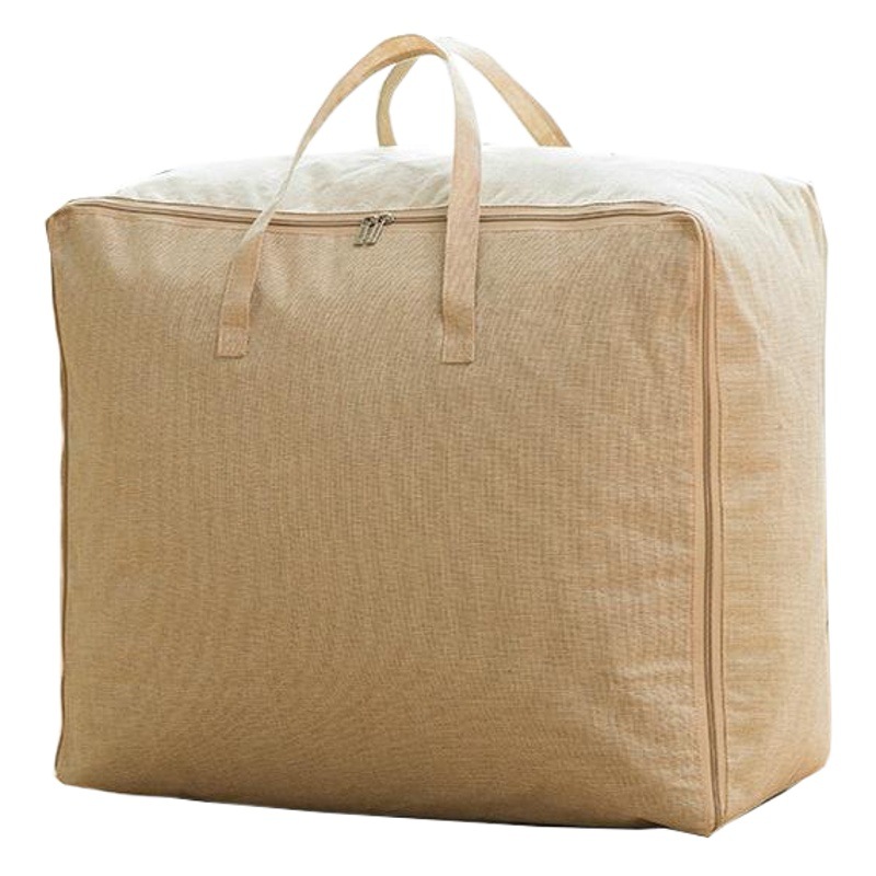 Bolsa de edredón portátil de gran capacidad de algodón y lino de estilo japonés, ropa impermeable, caja de almacenamiento suave, bolsa de embalaje de equipaje en movimiento, artefacto