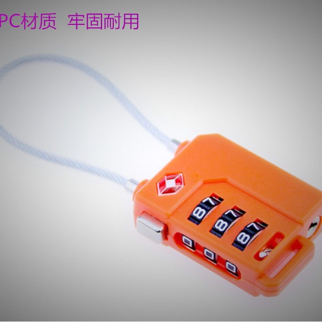 現物全英語中性包装新PC材質TSA21100ワイヤロープケースパスワードロック