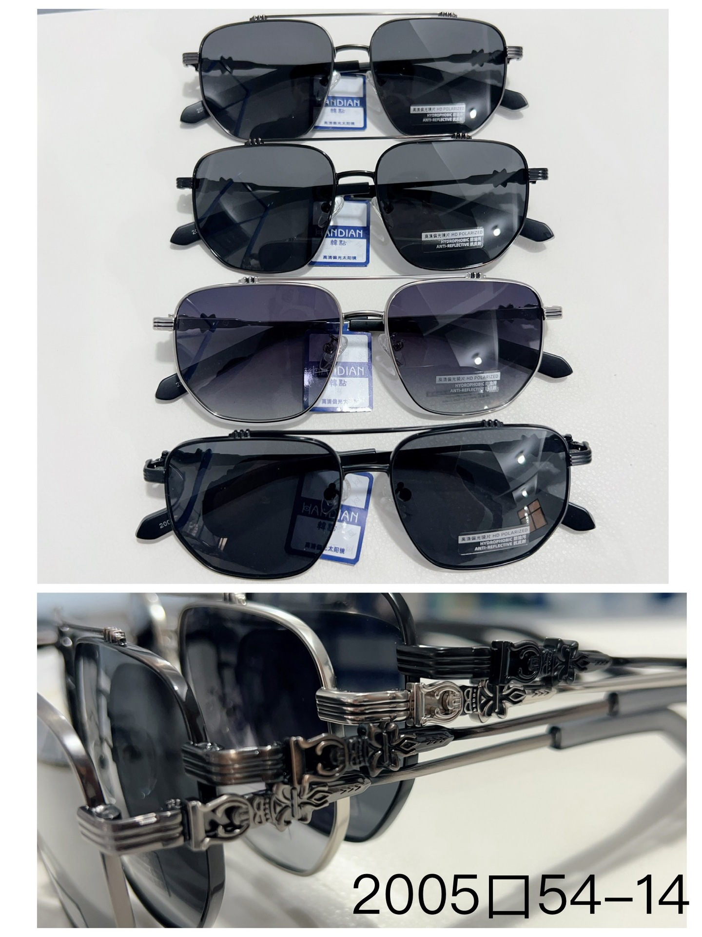 Premium! Men's TAC thickened polarized anti-UV kick-off sunglasses equipped with prescription lenses and fine engraved combination leg sunglasses