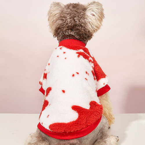 Pet clothes wholesale from the manufacturer, autumn and winter plush sweatshirts, warm cat clothes, cute and fashionable, Instagram style dog clothes.