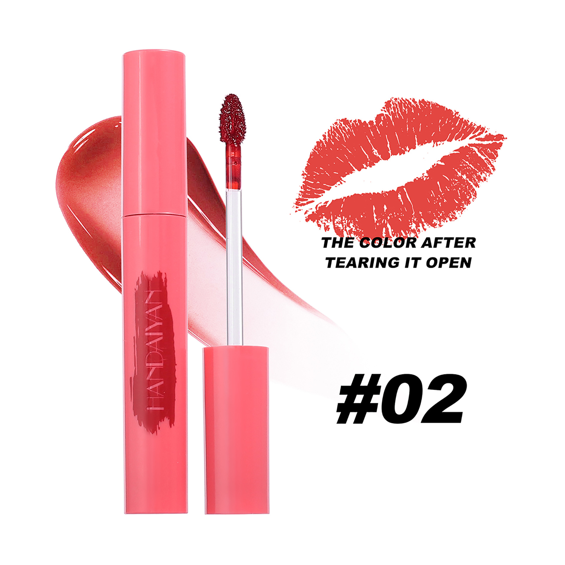 Transfronterizo lágrima esmalte de labios 6 colores lápiz labial Handaiyan mate esmalte de labios niebla de color de fondo lágrima esmalte de labios image 8