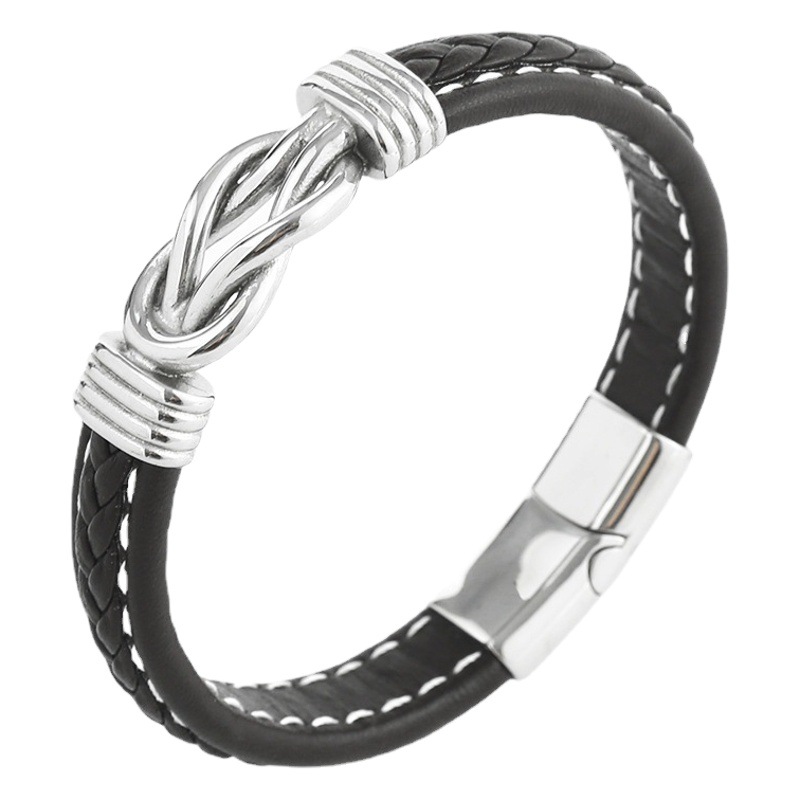 Pulsera de Cercanías de moda europea y americana pulsera de cuero pulsera de aleación magnética torcedura punk pulsera