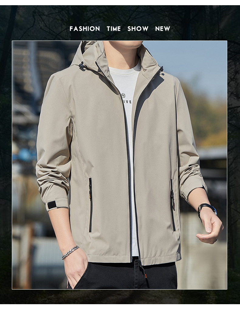 Giacca con cappuccio uomo slim fit primavera autunno casual_voghion.com