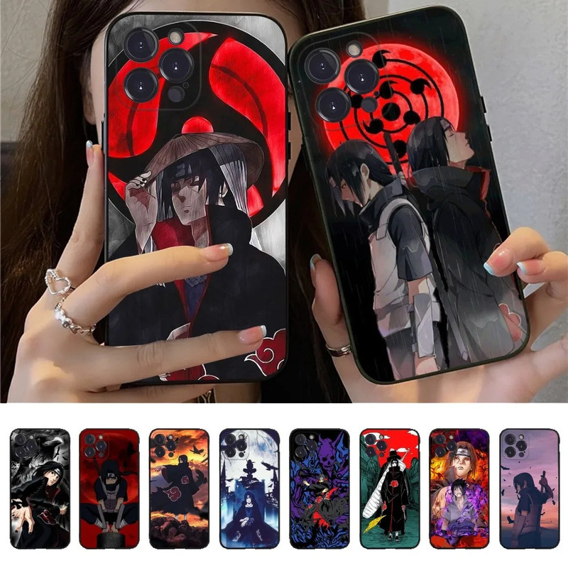 iPhone16 Cartoon Black Shell Naruto Sasuke Phone Case