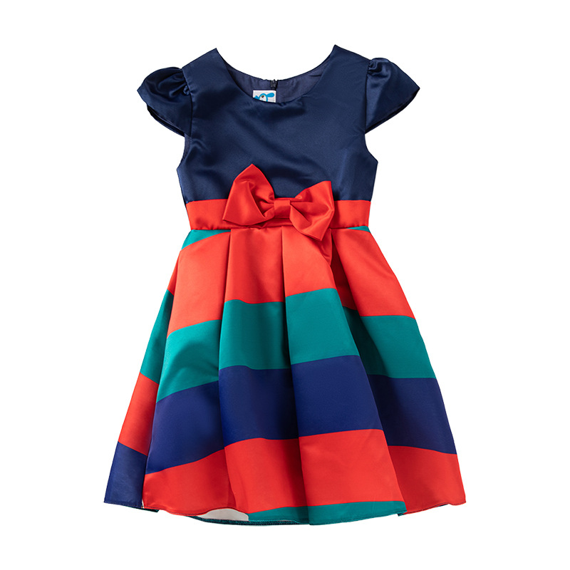 Children's Princess Dress Skirt Amazon Cross-border New 2022 Bow Color Matching Birthday Evening Dress Girls Skirt