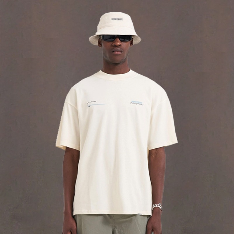 Heavy High Street REPRESENT REP color Carta marca de moda retro suelta de verano americano de los hombres de manga corta Camiseta