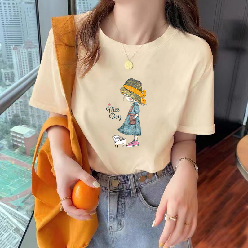 純綿半袖Tシャツ レディース ノースリーブ カジュアルトップス 半袖 夏服 新作 綿100% インナー/アウター|undefined