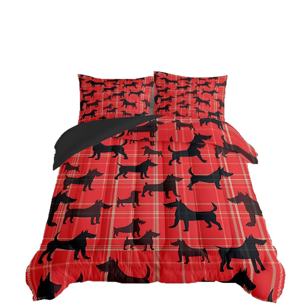 TEMU / JIT transfronterizo lindo pequeño perro salchicha impresión digital 3D 180gms colcha colcha almohada conjunto suministro directo de fábrica