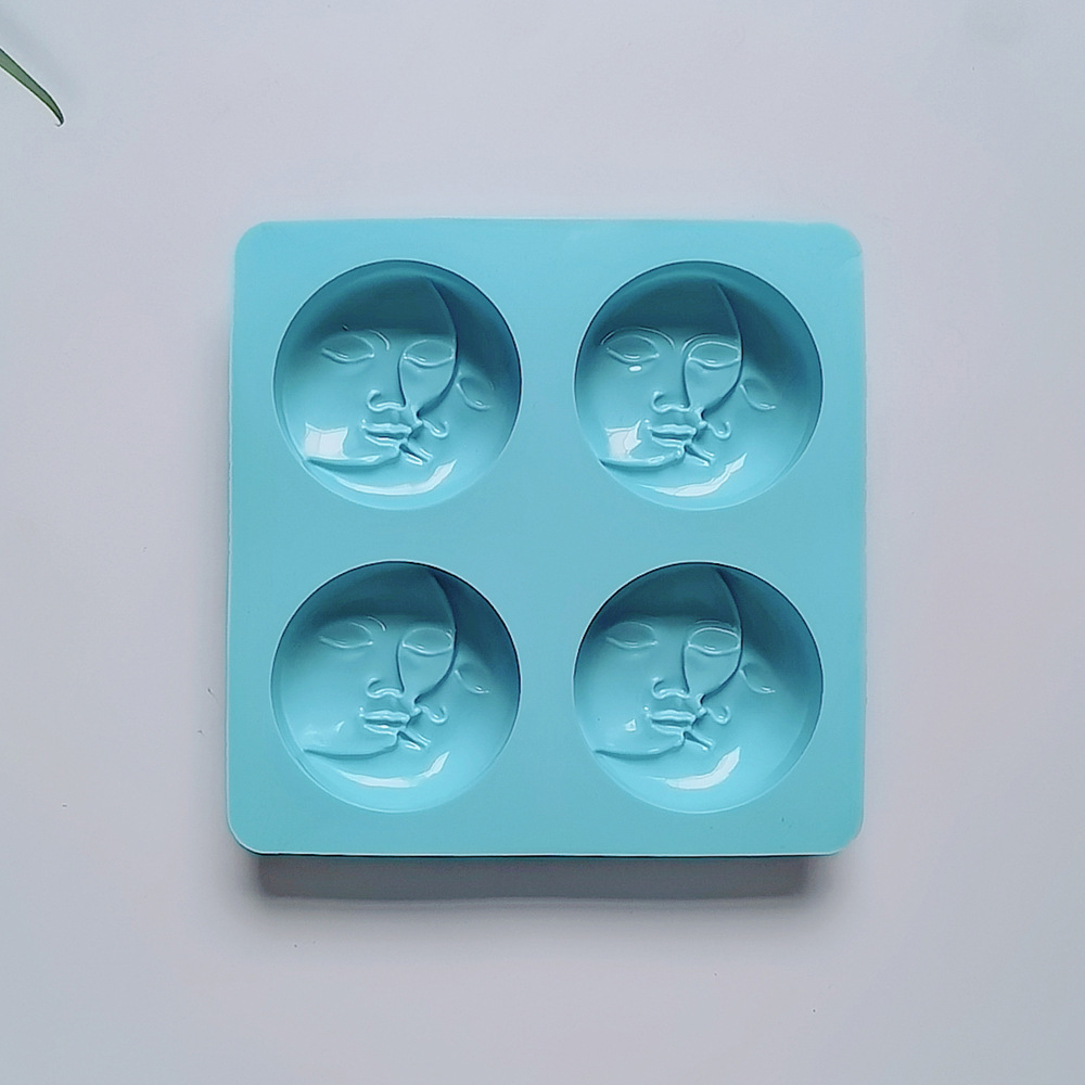 4 Jabón facial de doble cara con 588 galletas molde de silicona pastel helado pudín molde de postre jabón utensilios para hornear