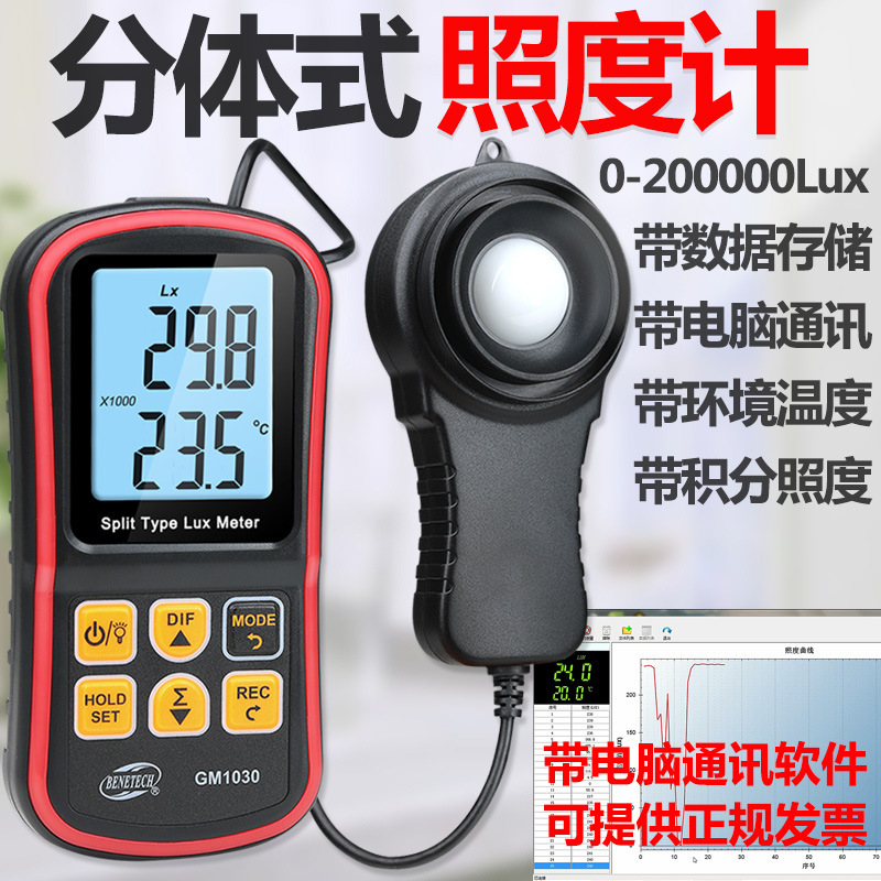 标智数字照度计 光照度计测光仪 高精度流明测光亮度仪光度照度仪