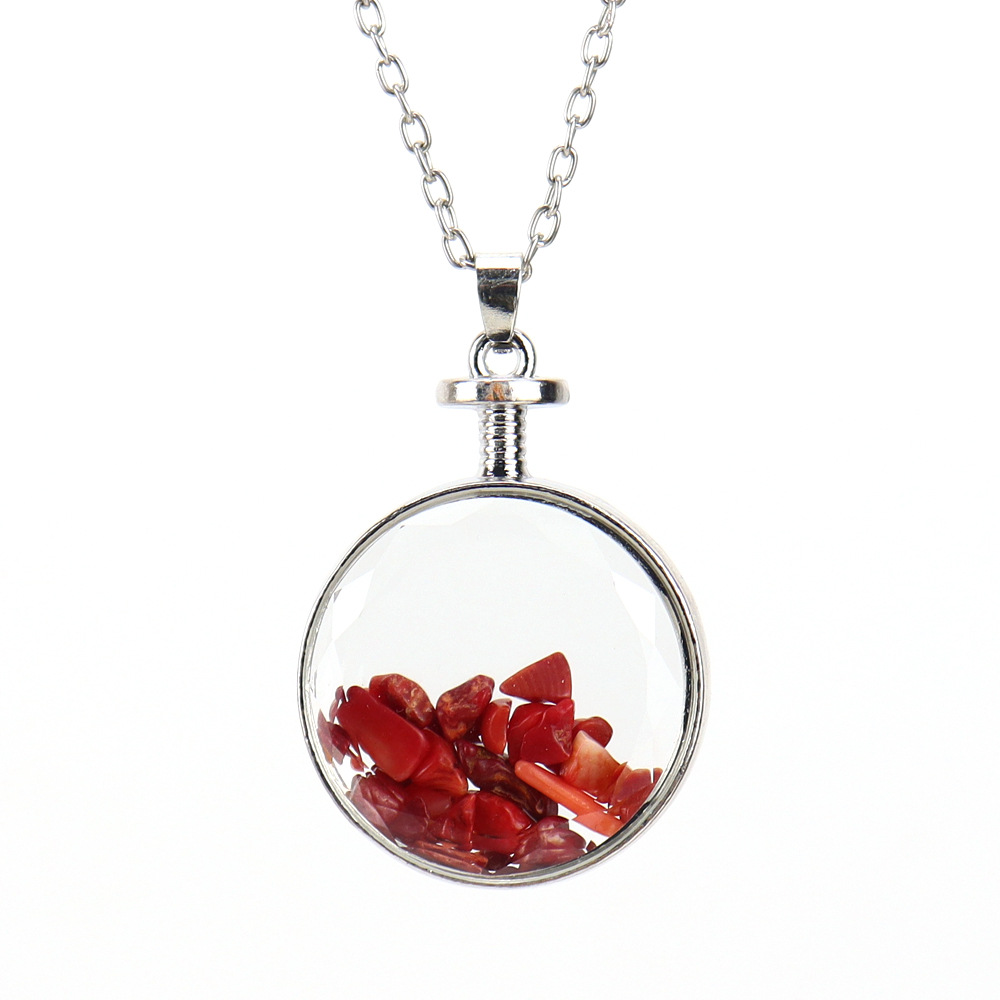 36g Weight Pendant Necklace Classification 1 Piece Quantity Holiday, Daily Occasion natural stone Material Round Pattern Women'S Gender Plating Design Ethnic Style Style Ethnic Style Round Natural Stone Pendant Necklace In Bulk 6
