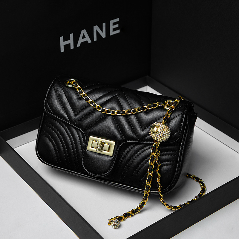 Fashionable leather for women's summer new trendy little golden ball versatile crossbody small fragrant style diamond_voghion.com