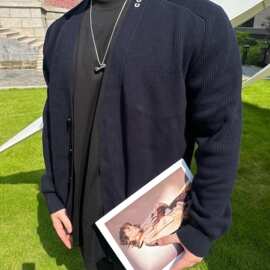 2025新款正确版本现货高品质G家新款嵌花针织毛衣开衫OS宽松版型