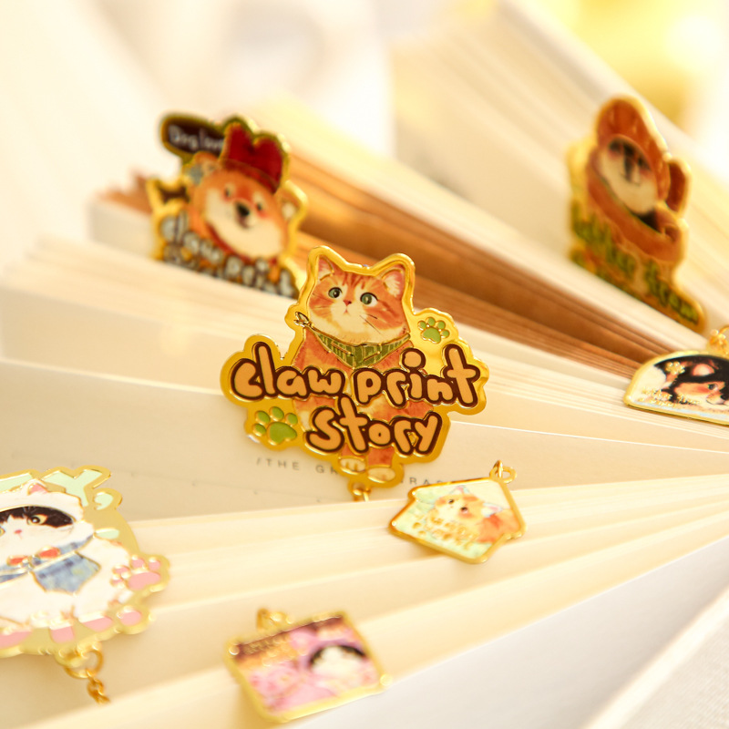 Mr. Paper Metal Bookmark Cute Pet Store Series Dibujos animados Estilo lindo Recuerdos Marcadores Leer marcadores