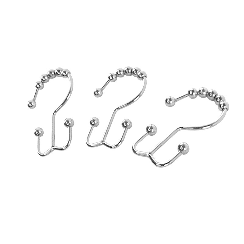 Cortina de ducha de acero inoxidable transfronteriza doble gancho Gancho de montaña Cortina de ducha gancho de cortina a granel