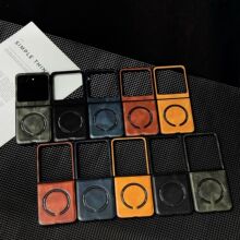 适用MOTO Razr 60复古疯马纹磁吸手机壳razr 50折叠屏防摔保护套