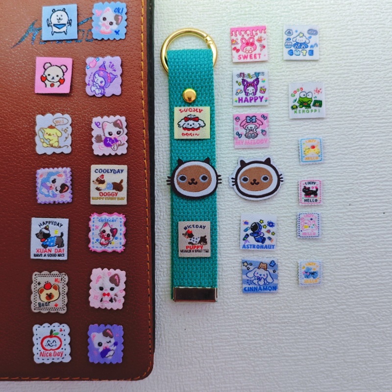 烫图烫画裱带可爱迷你标签彩色卡通唛小衣服自粘布贴小狗宠物手工