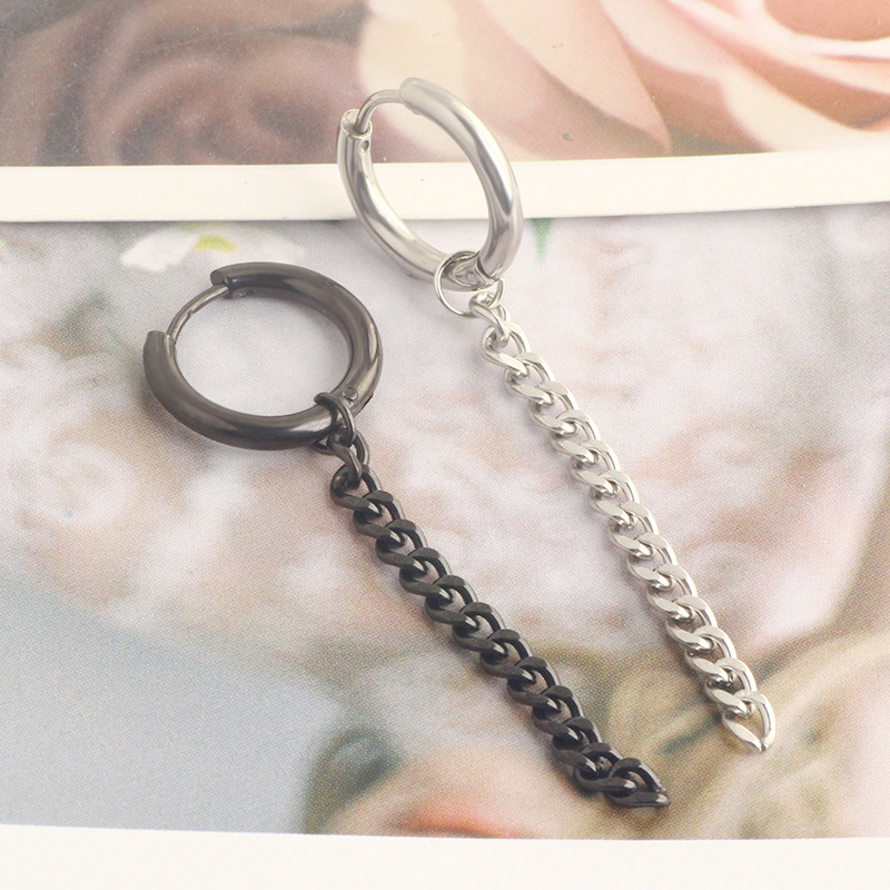 Black Series Punk Titanium Steel Ear Clip Ear Studs Fashion Korean Style Alien Earrings for Men Women detail image 9