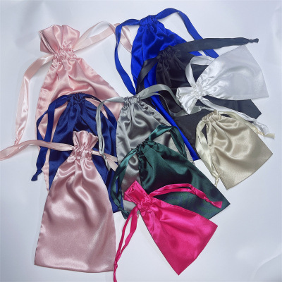 goods in stock Satin Bundle pocket Silk like Eye mask Storage bag Cloth bag Cosmetics dustproof Bag Silk Bag