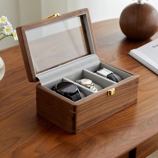 North American Black Walnut Exquisite Couple's Watch Commemorative Watch Box Home Watch Storage Box Watch Display Storage Box