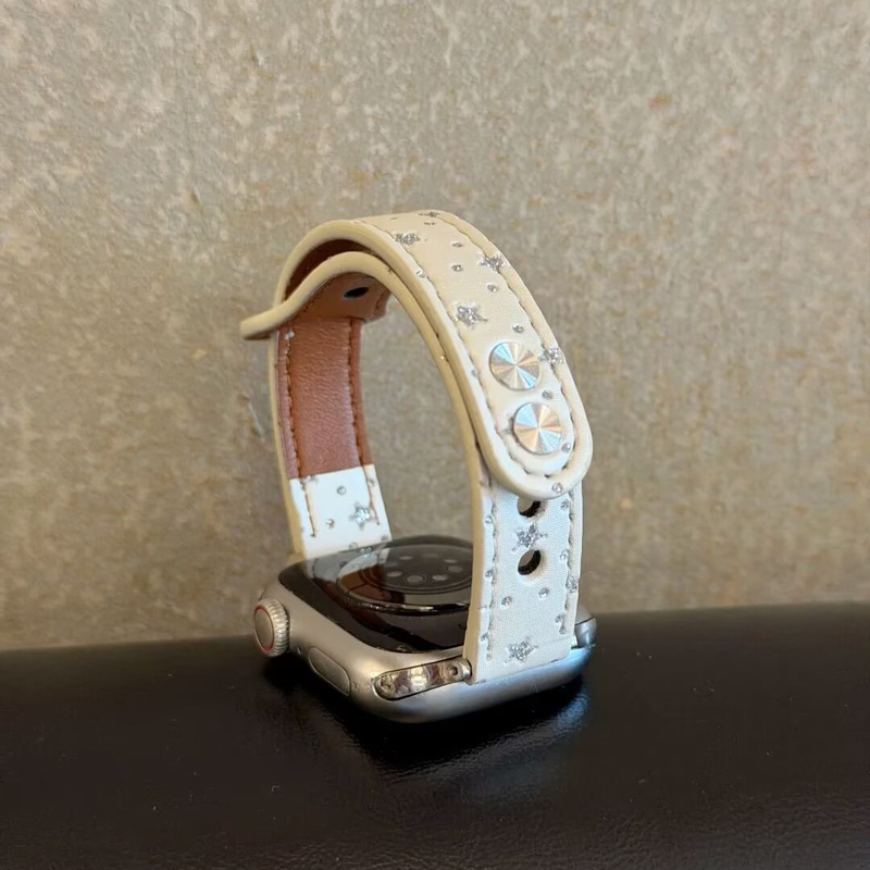 Mantianxing Double-Stud Watch Strap Suitable for Apple Watch iWatch Xiaomi Mi Band 9Pro Huawei Fit5 Redmi Wristband