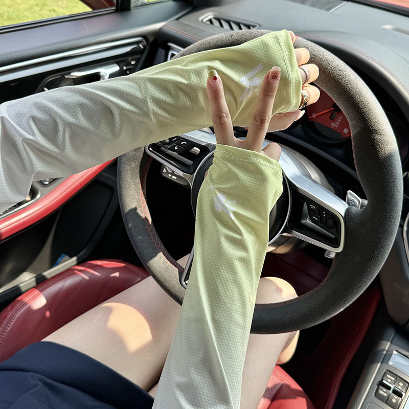 Funda de manga de hielo suelta y transpirable color degradado de verano para conducir Funda de manga de seda de hielo delgada para hombres y mujeres mangas de protección UV para brazos