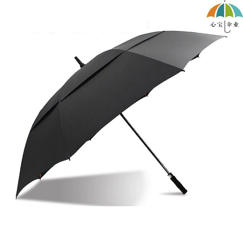 30inch Двухслойный зонт для рыбалки, ветрозащитный зонт для гольфа с прямой ручкой, рекламный зонт с длинной ручкой и нанесенным логотипом, деловой подарок