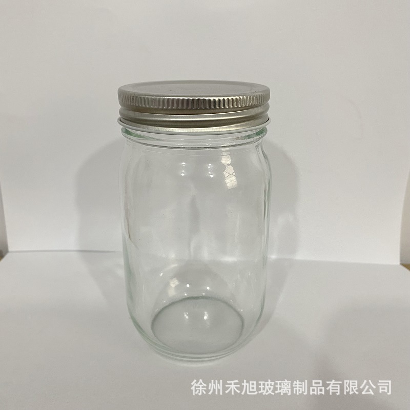 500ML16OZ玻璃罐梅森瓶储物罐玻璃蜂蜜瓶饮料果汁瓶分体盖出口