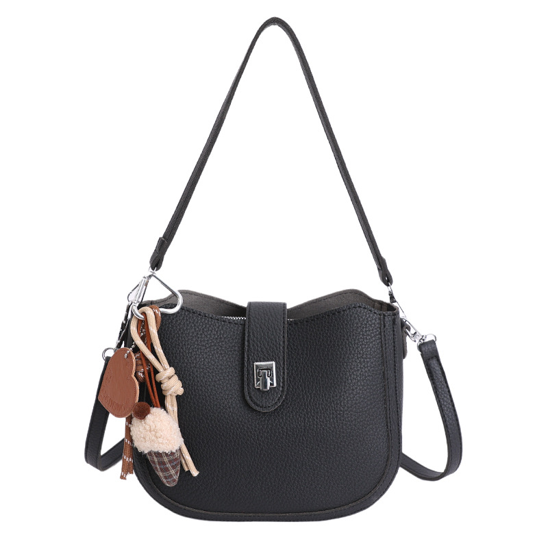 Hot sale nuevo nicho coreano litchi estampado bolso de cubo de hombro para mujeres sensación de lujo ligero versátil bolso de transporte de viaje