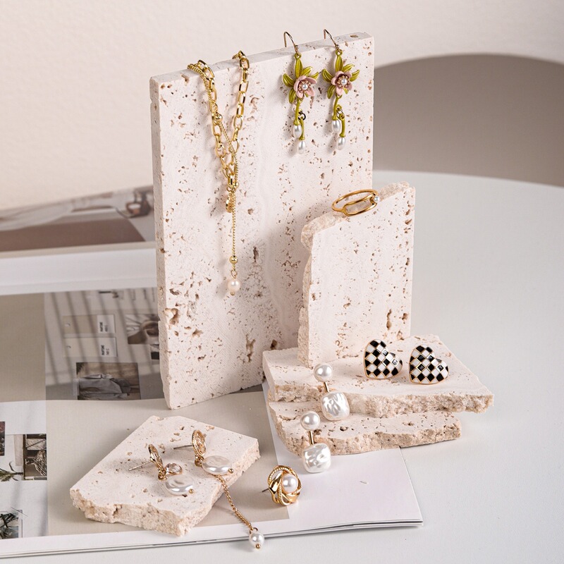 Creative irregular hole gravel display plate ins simple jewelry pose photography photo props tray