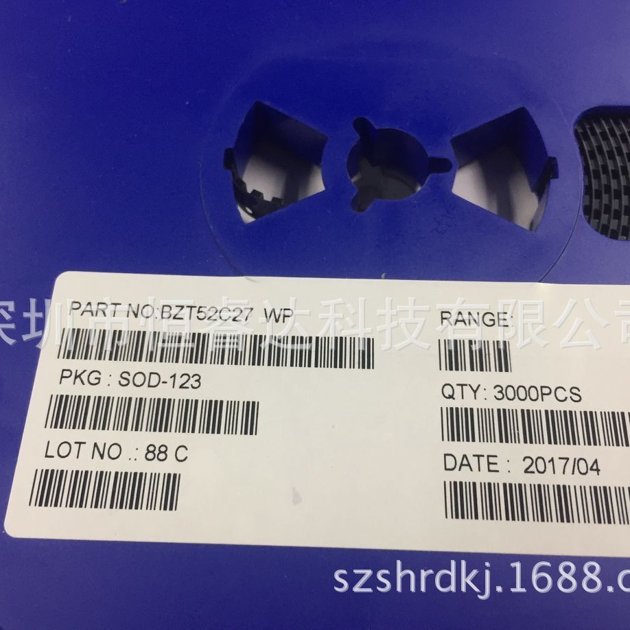 厂家直销 贴片稳压二极管 BZT52C27V SOD-123 丝印WP